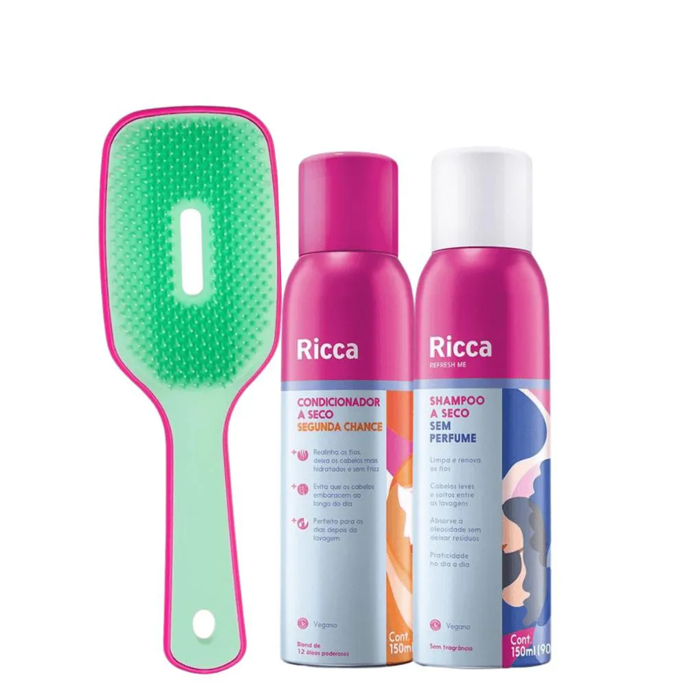 KIT CUIDADO A SECO + FLEX FAST DRY PINK RICCA