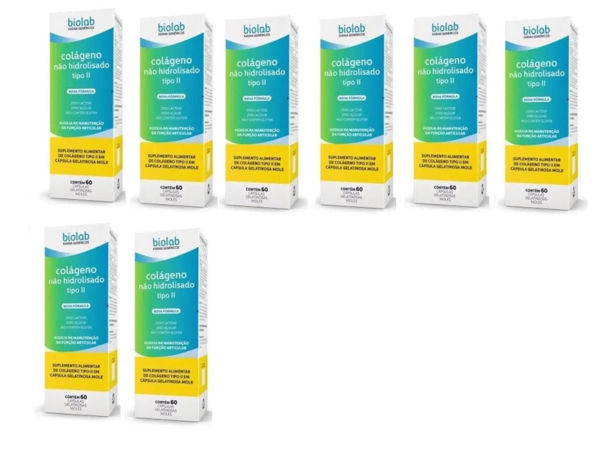 KIT 8 SUPLEMENTO COLáGENO TIPO II 40MG 60CPS - BIOLAB