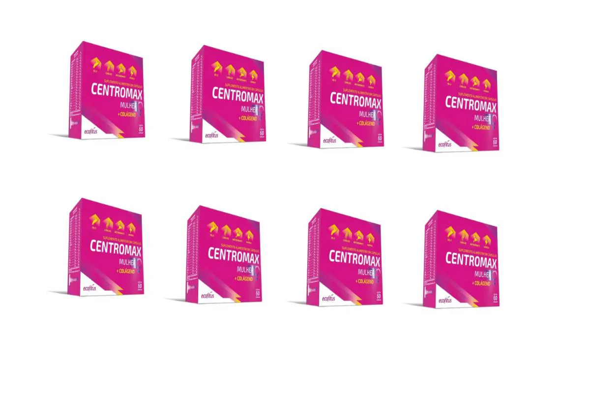 KIT 8 SUPLEMENTO ALIMENTAR CENTROMAX MULHER 60CPS - ECOFITUS