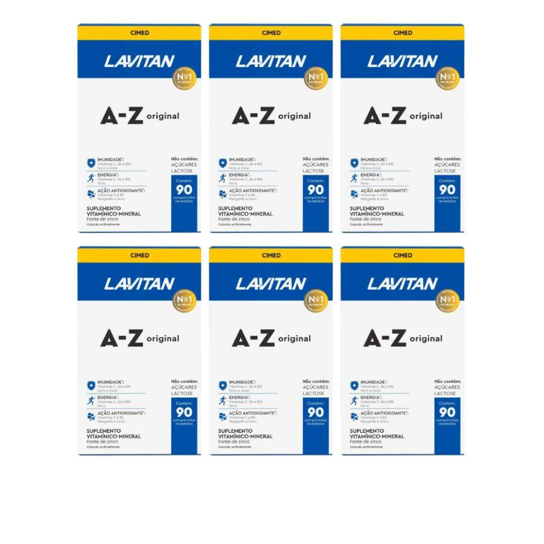 KIT 6X LAVITAN A-Z ORIGINAL COM 90 COMPRIMIDOS - CIMED