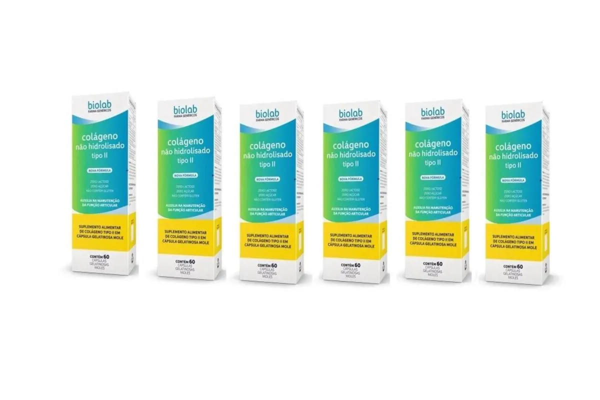 KIT 6 SUPLEMENTO COLáGENO TIPO II 40MG 60CPS - BIOLAB