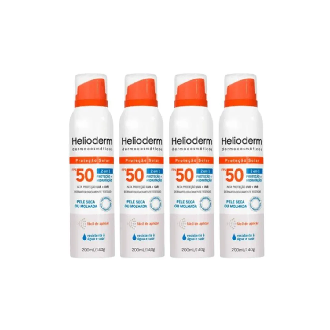 KIT 4X PROTETOR SUNCARE EM AEROSSOL FPS50 200ML - HELIODERM