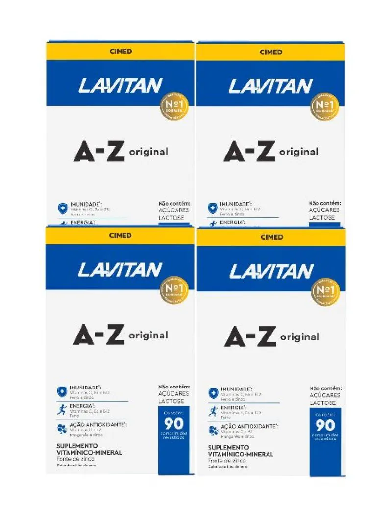 KIT 4X LAVITAN A-Z ORIGINAL COM 90 COMPRIMIDOS - CIMED