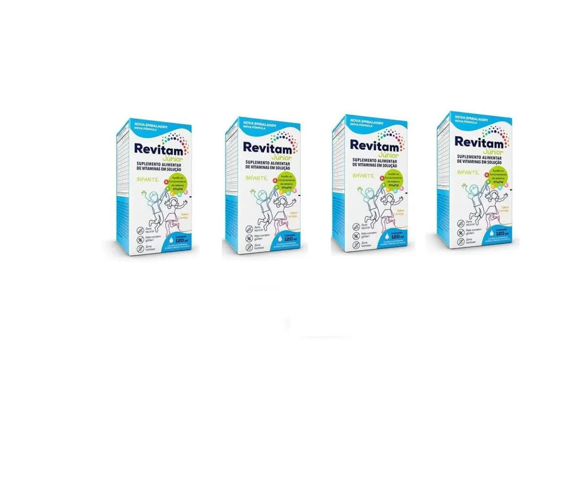 KIT 4 SUPLEMENTO REVITAM  JUNIOR 120ML - BIOLAB