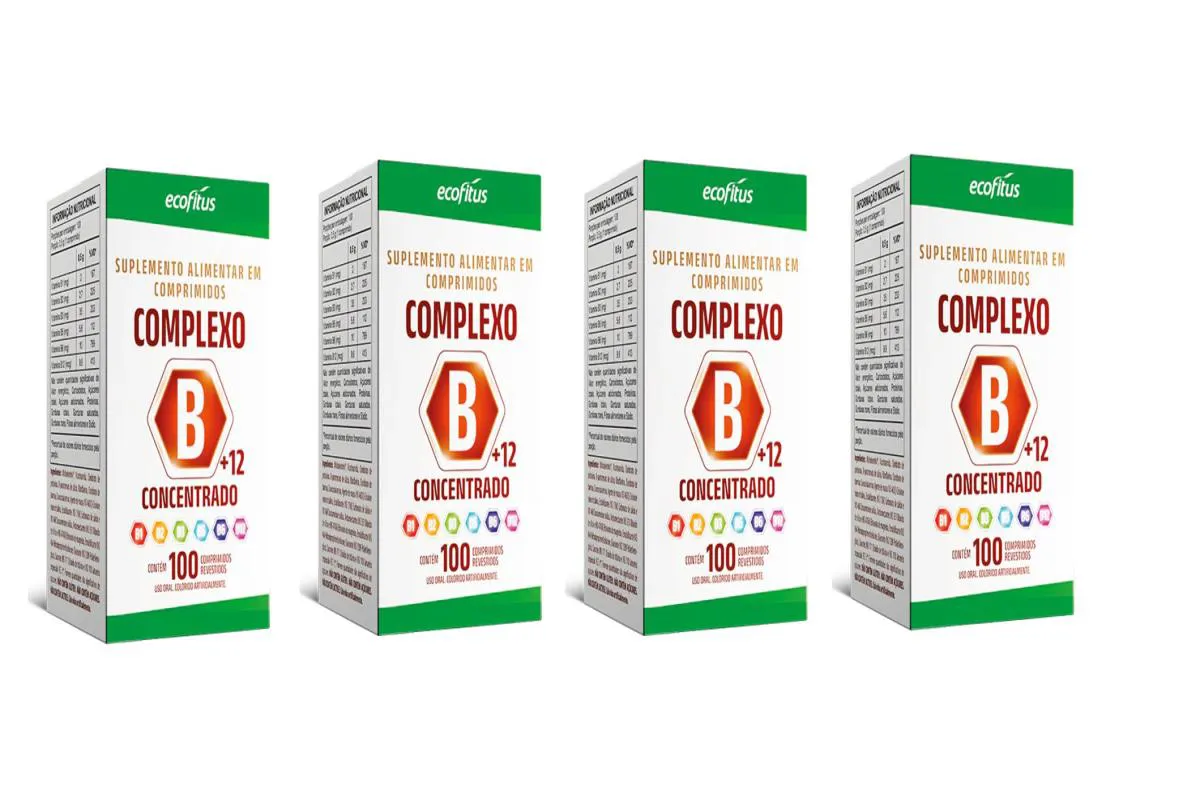 KIT 4 SUPLEMENTO ALIMENTAR COMPLEXO B+12 100CPR - ECOFITUS