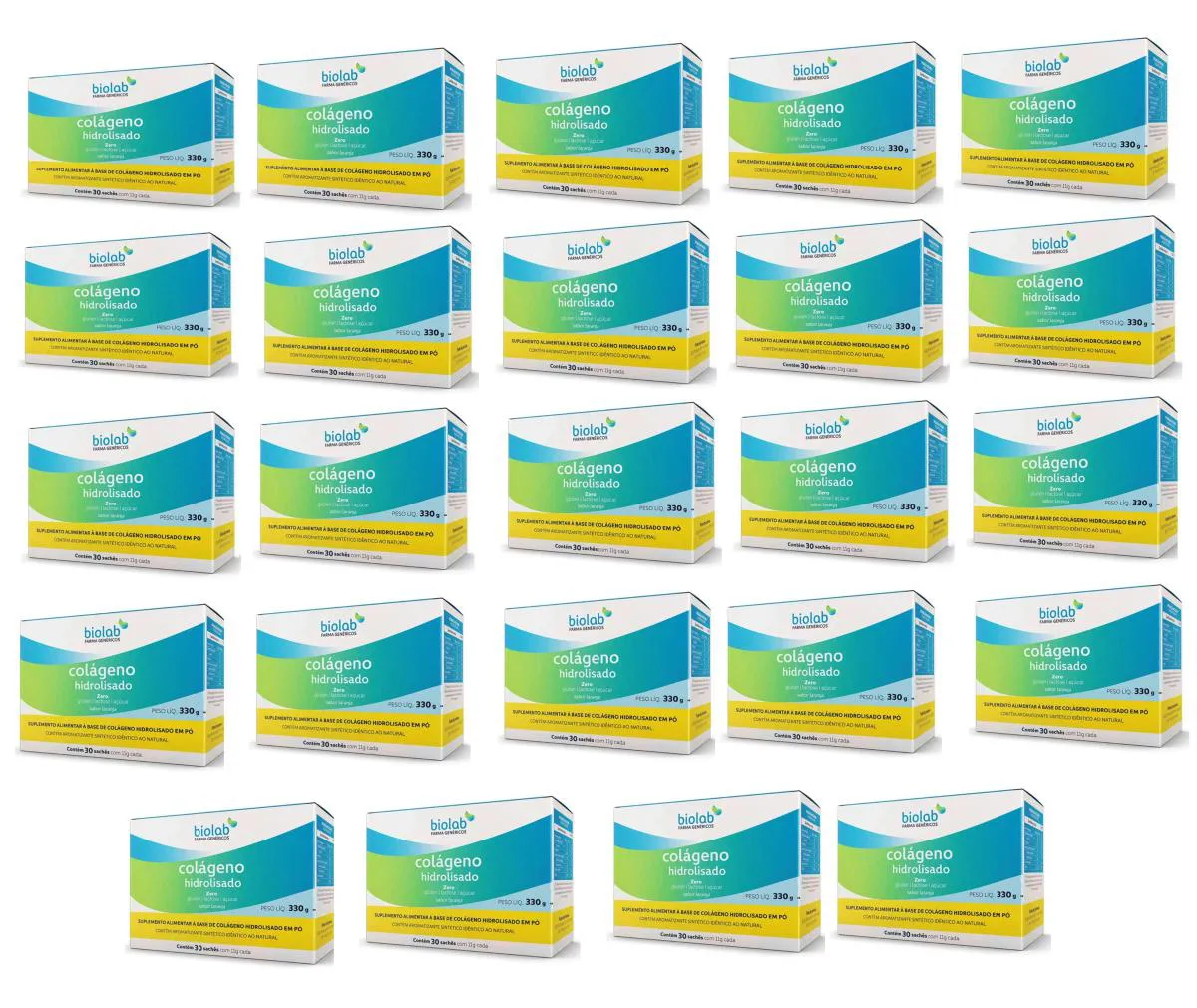 KIT 24 SUPLEMENTO COLáGENO HIDROLISADO 11G 30 SACHêS  BIOLAB