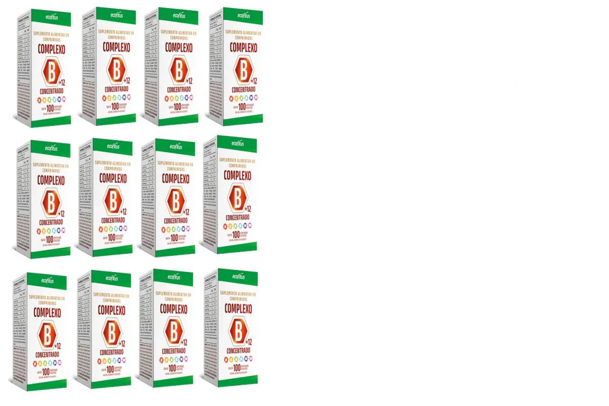 KIT 12 SUPLEMENTO ALIMENTAR COMPLEXO B+12 100CPR - ECOFITUS