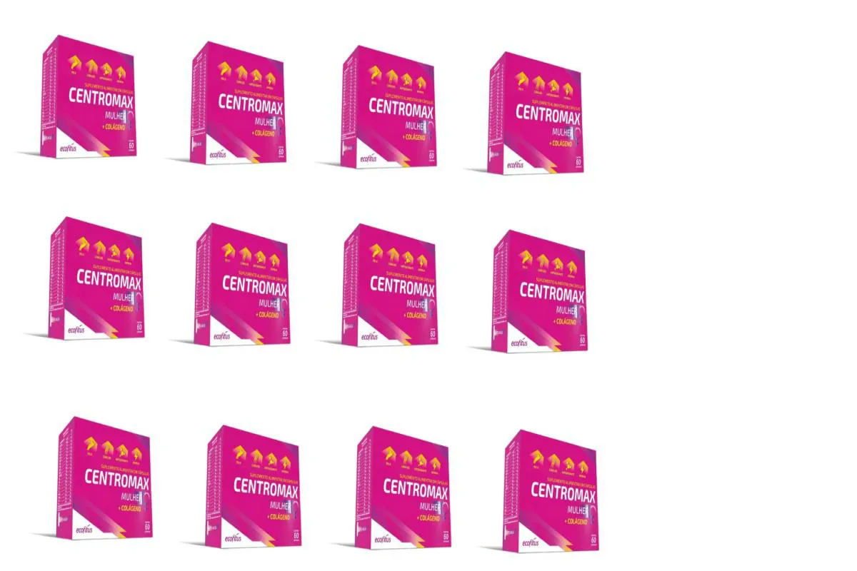KIT 12 SUPLEMENTO ALIMENTAR CENTROMAX MULHER 60CPS -ECOFITUS