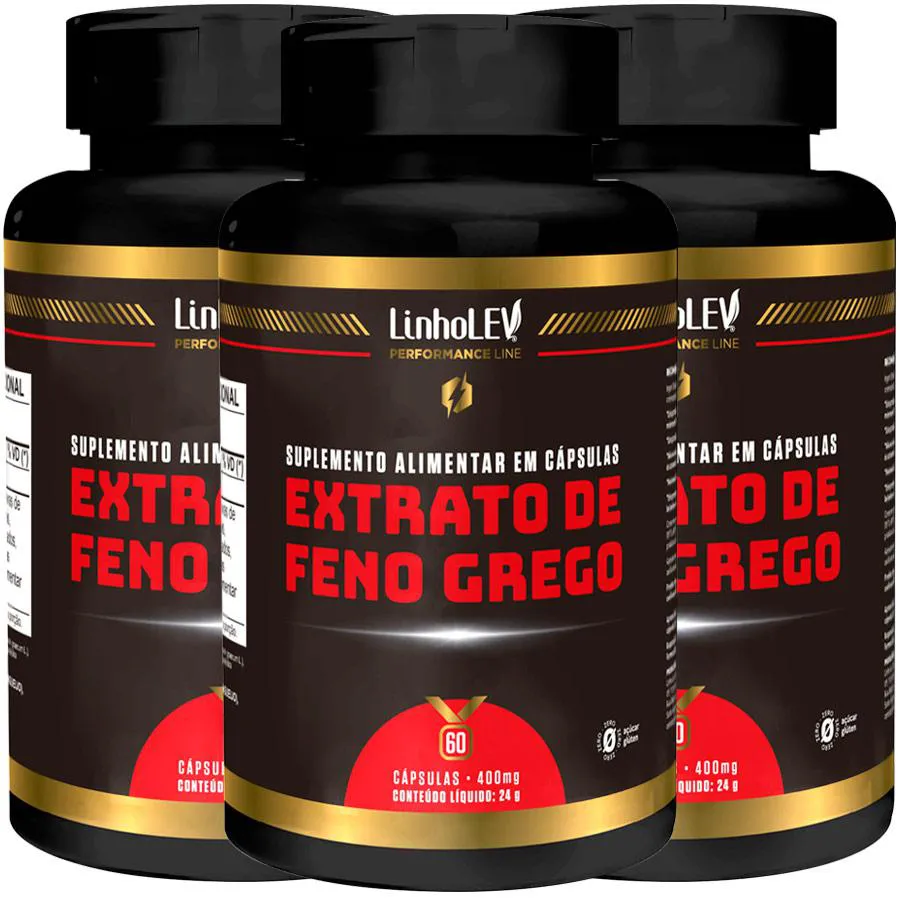 FENO GREGO EXTRATO PREMIUM CONCENTRADO SAPONINAS 3 FRASCOS