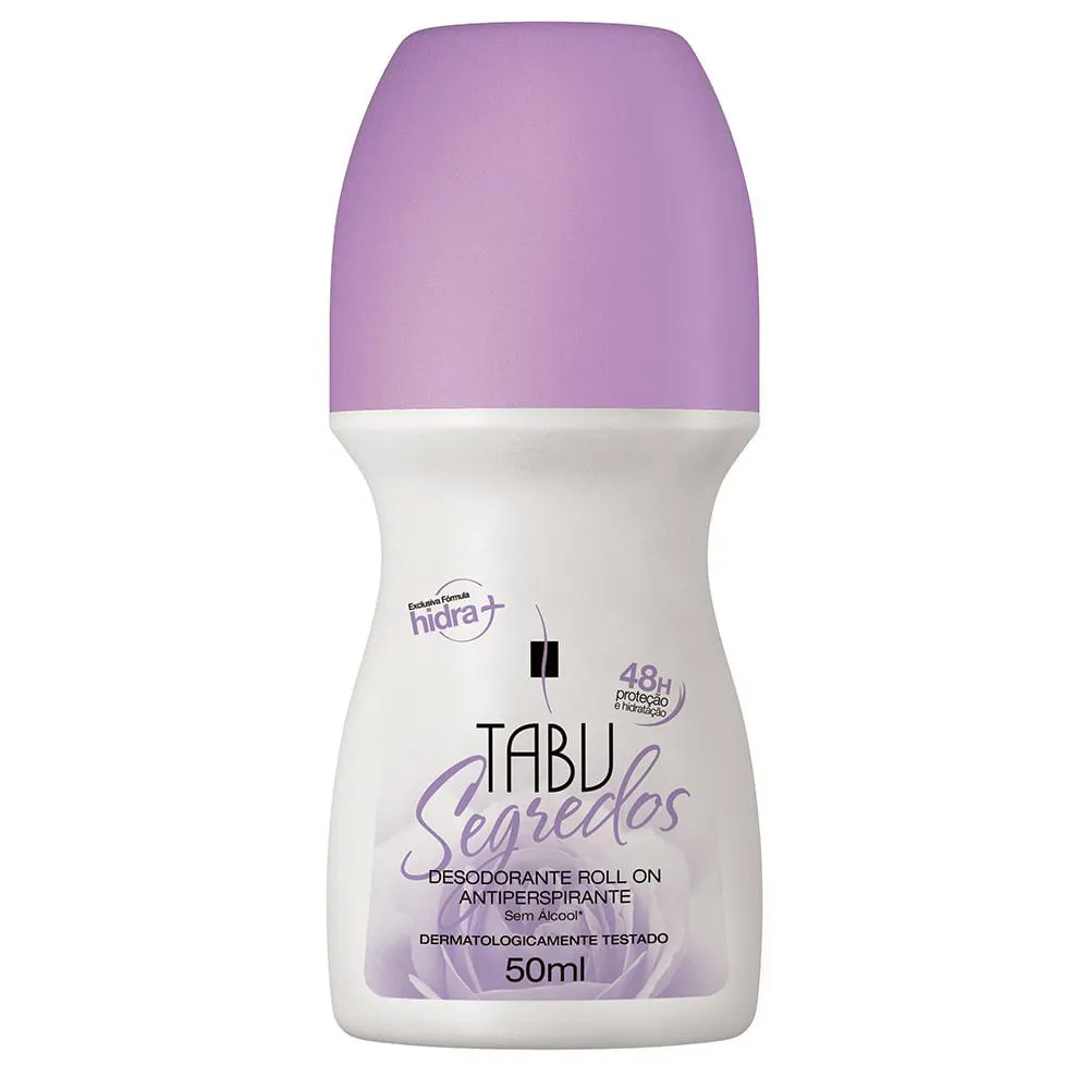 KIT DEO COLôNIA 60ML E DESODORANTE ROLL-ON ANTITRANSPIRANTE 50ML TABU SEGREDOS
