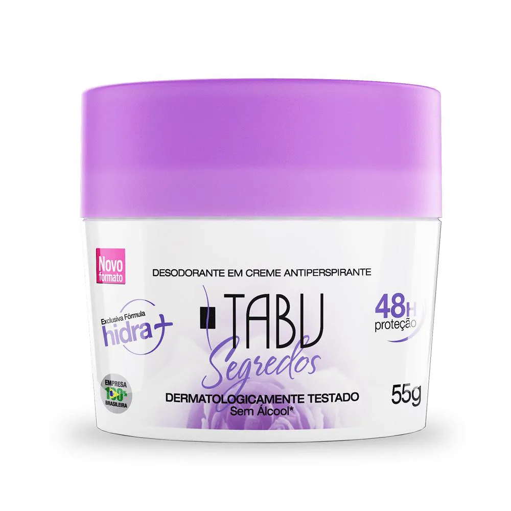 KIT DEO COLôNIA 60ML E DESODORANTE CREME ANTITRANSPIRANTE 55G TABU SEGREDOS
