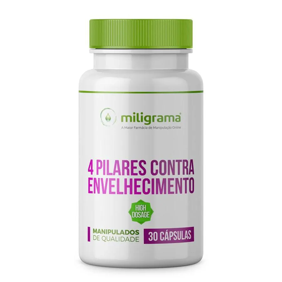 OS 4 PILARES CONTRA O ENVELHECIMENTO HIGH DOSAGE COM SELO DE AUTENTICIDADE 30 DOSES