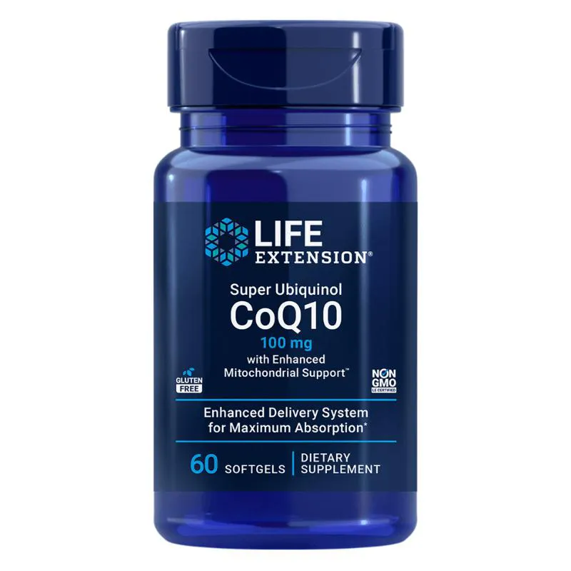 SUPER UBIQUINOL COQ10 100MG COM SUPORTE MITOCONDRIAL APRIMORADO LIFE EXTENSION SEM Sabor