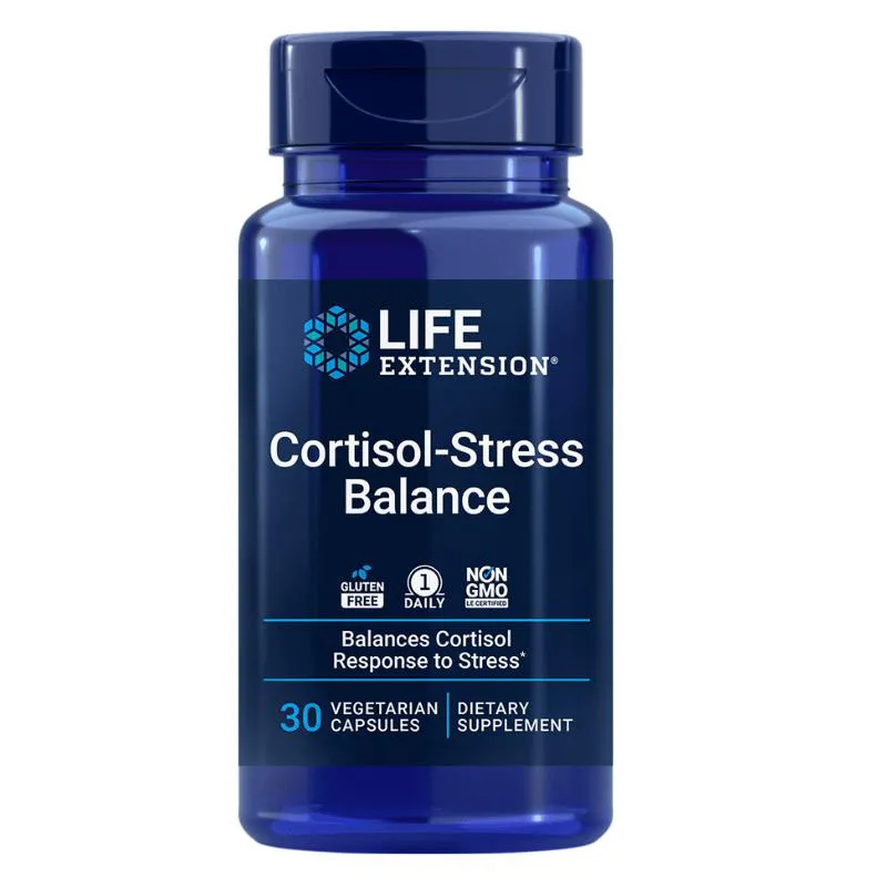 EQUILíBRIO DO CORTISOL-STRESS BALANCE 30 CáPSULAS LIFE EXTENSION SEM Sabor