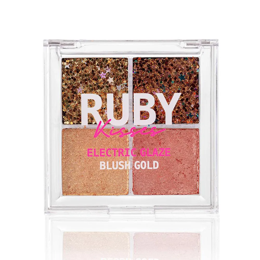 PALETA DE SOMBRAS GLITTER BLUSH GOLD - RUBY KISSES Marrom