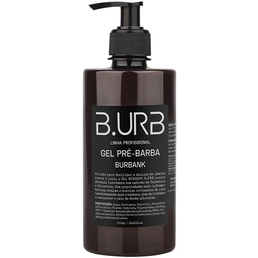 GEL PRé BARBA BURBANK 500ML PROFISSIONAL BANCADA BARBEARIA BARBA URBANA B.URB