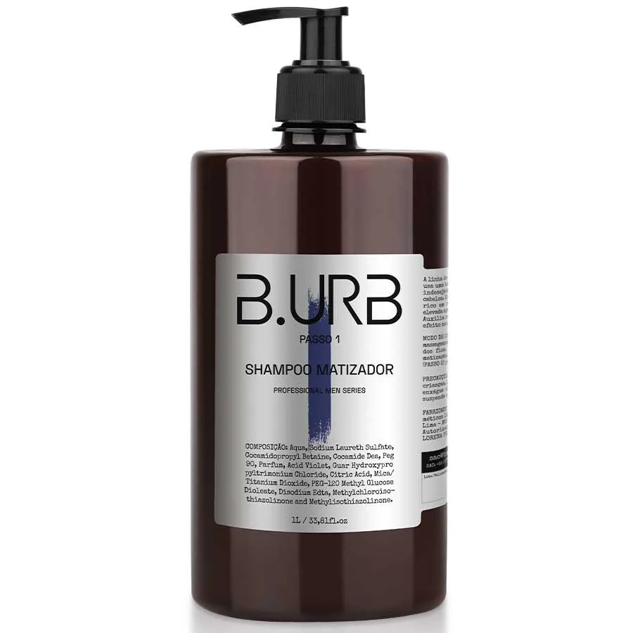 SHAMPOO MATIZADOR 1 LITRO PROFISSIONAL BARBEARIA BARBA URBANA B.URB