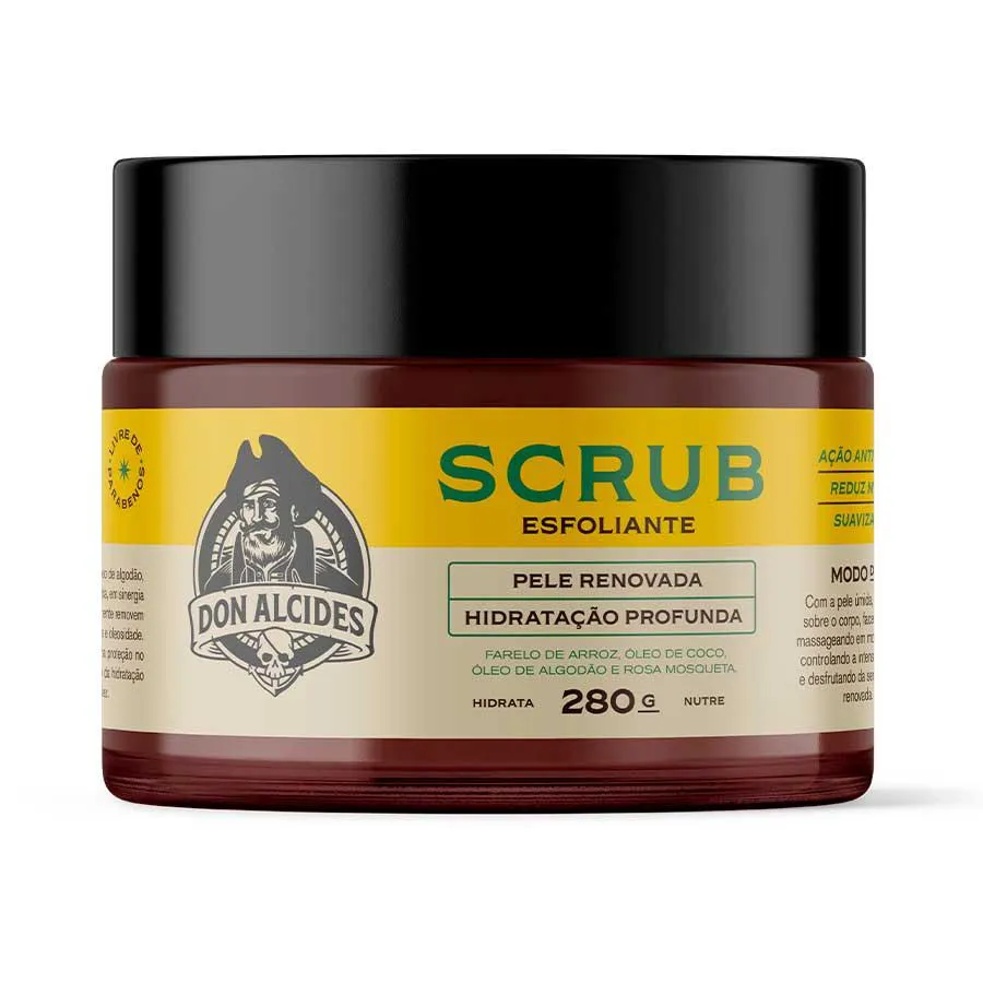 SCRUB ESFOLIANTE CORPORAL MASCULINO CíTRICO ANTIOXIDANTE 280G DON ALCIDES