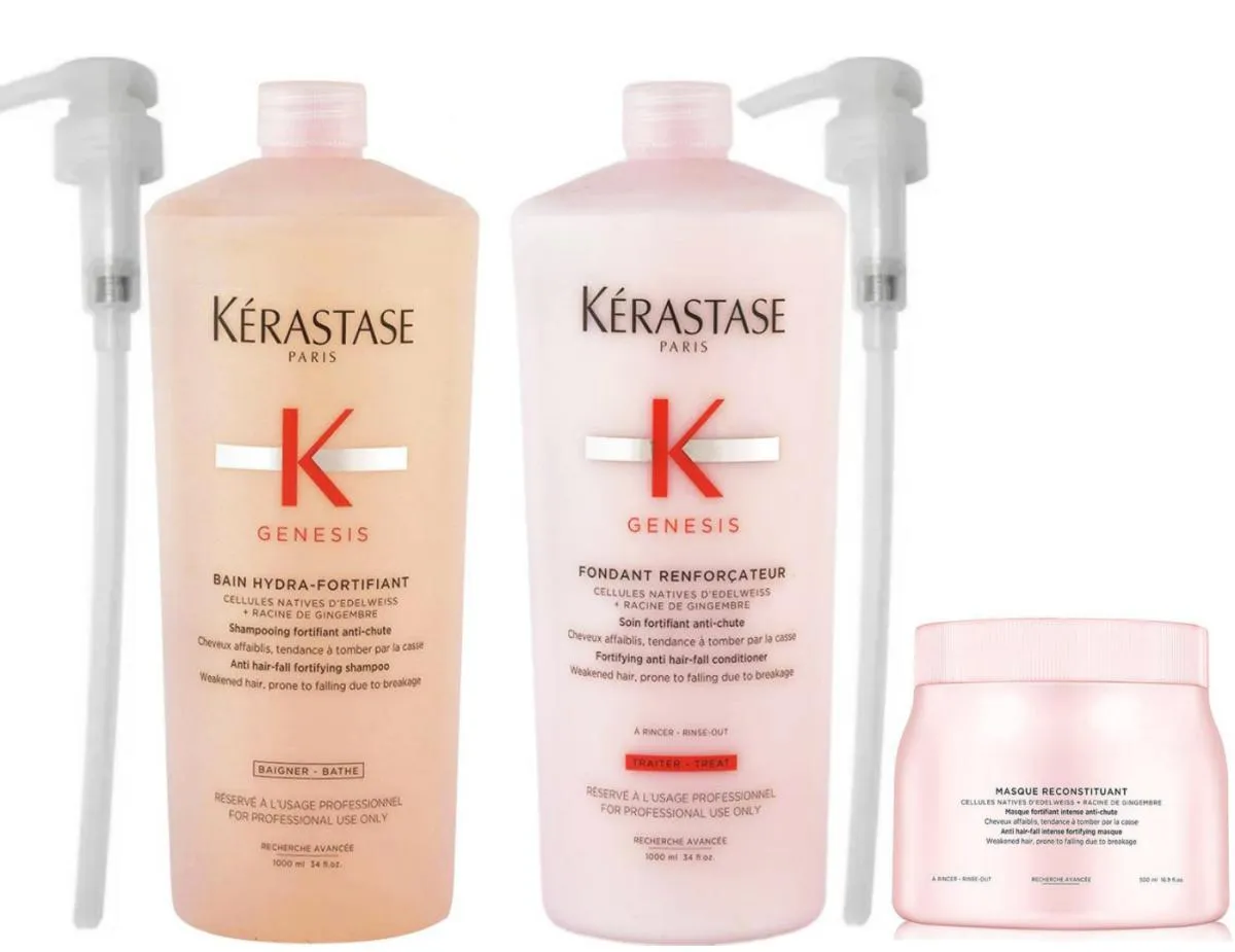 KéRASTASE GENESIS HYDRA-FORTIFIANT SHAMPOO E CONDICIONADOR 1L + MáSCARA 500G