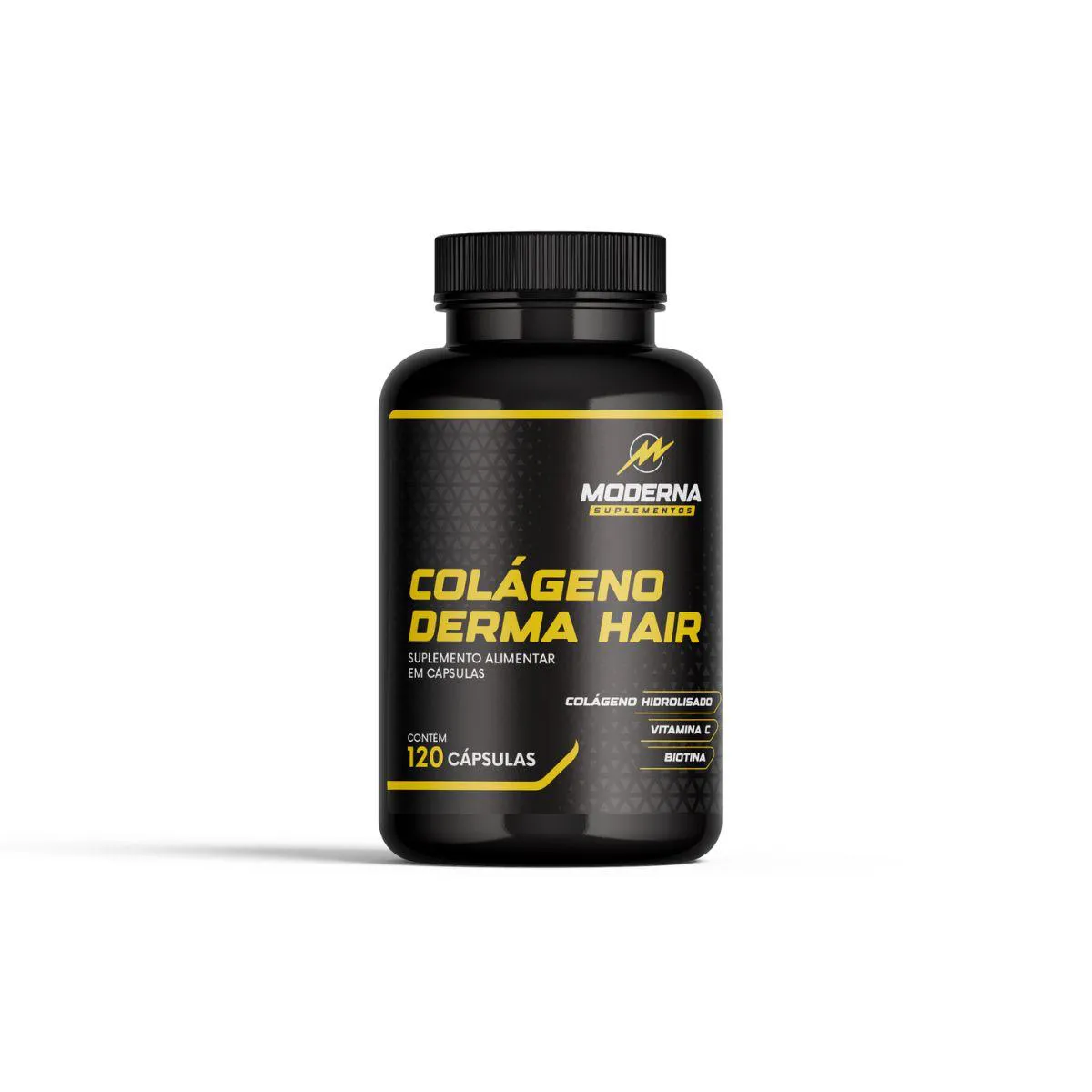 COLáGENO DERMA HAIR MODERNA SUPLEMENTOS 120 CáPSULAS SEM Sabor
