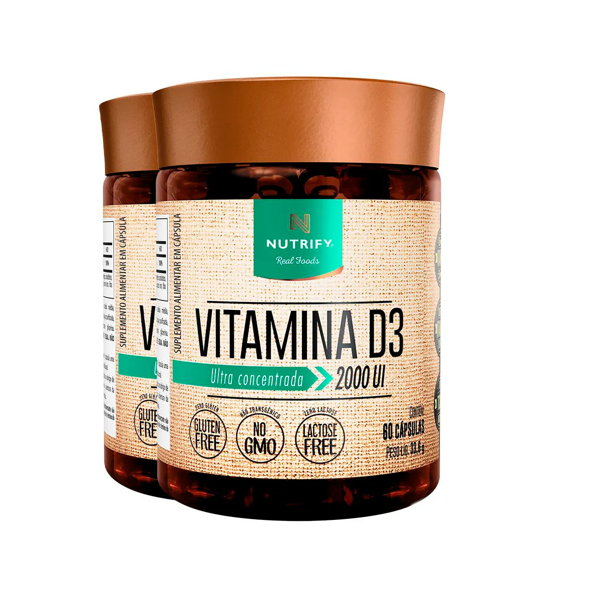 Kit 2 Vitamin D3 2000 UI Nutrify 60 Cápsulas