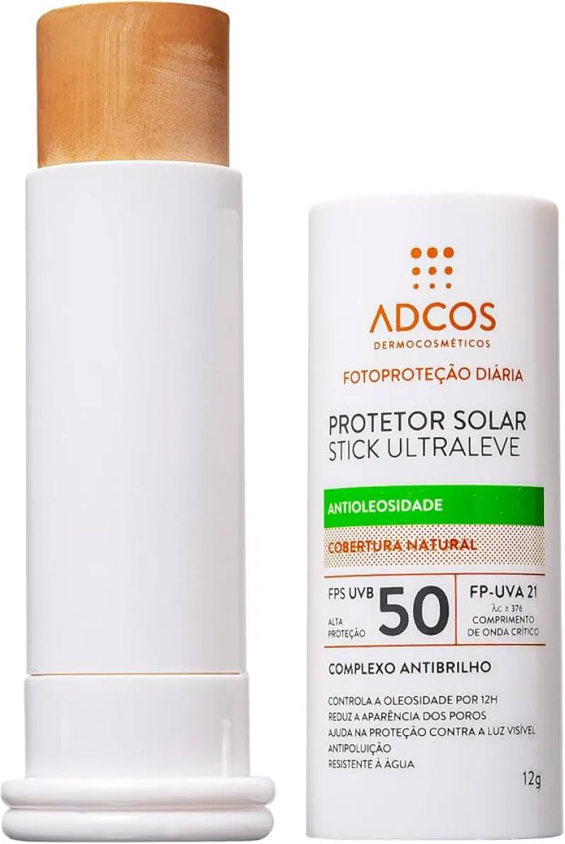 PROTETOR SOLAR STICK ANTIOLEOSIDADE FPS 50 BEIGE 15G ADCOS