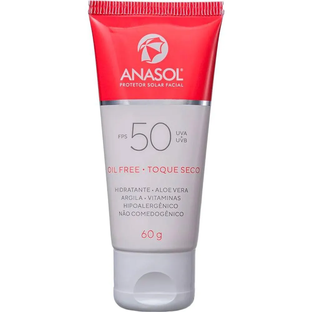 PROTETOR SOLAR FACIAL FPS 50 TOQUE SECO 60G - ANASOL