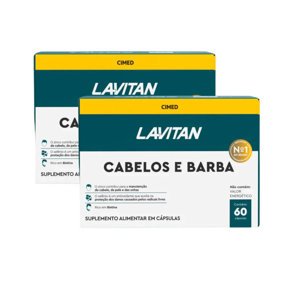KIT 2 LAVITAN HOMEM CABELOS E BARBA - 60 CAPS - CIMED