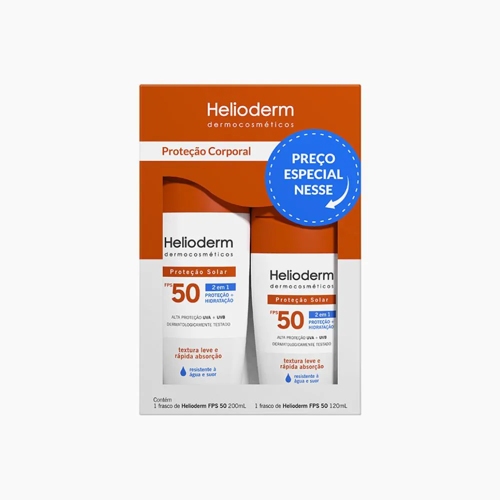 KIT HELIODERM CORPORAL FPS50 200ML + 120ML - KLEY HERTZ