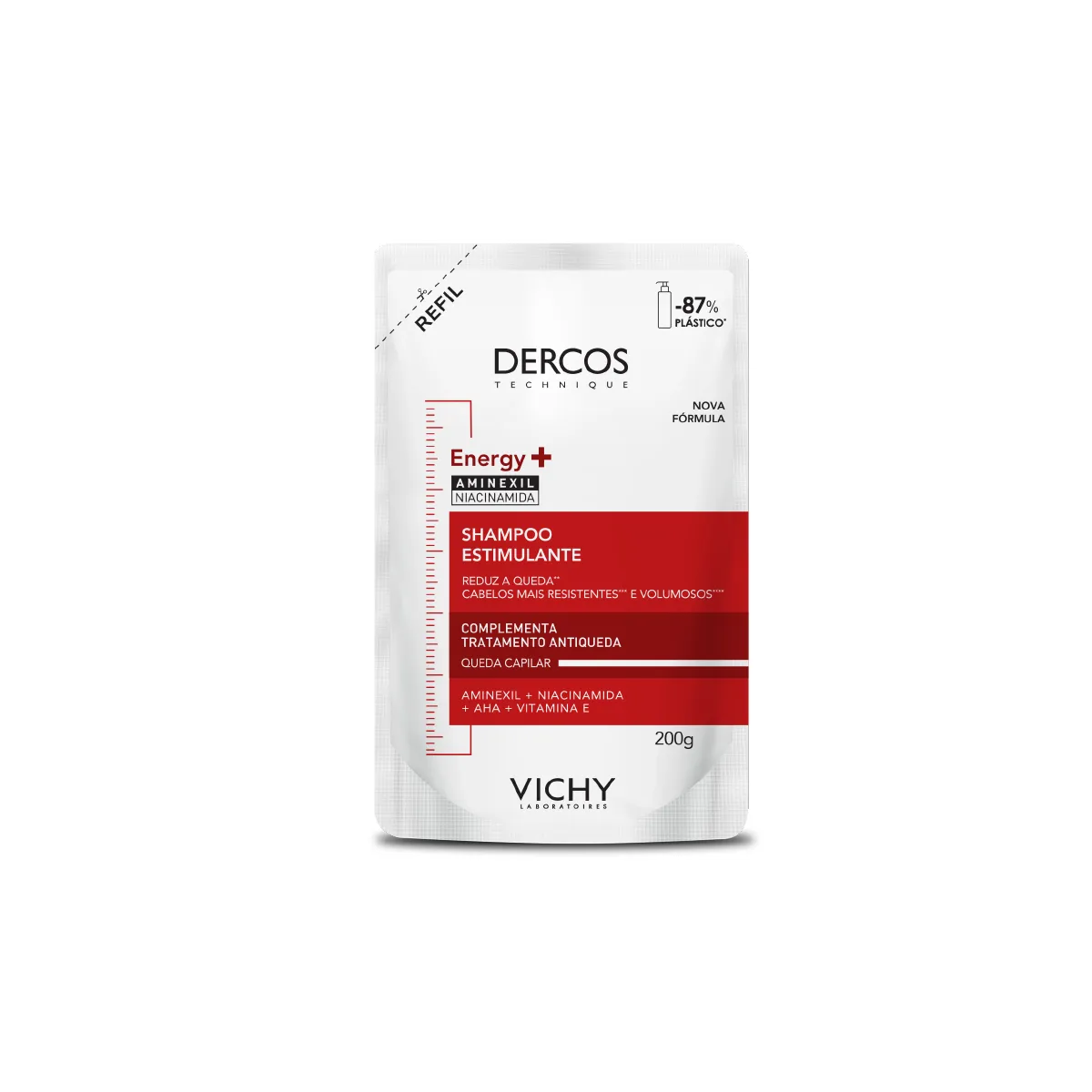 Shampoo Vichy Dercos Energy+ Estimulante Antiqueda Refil 200g