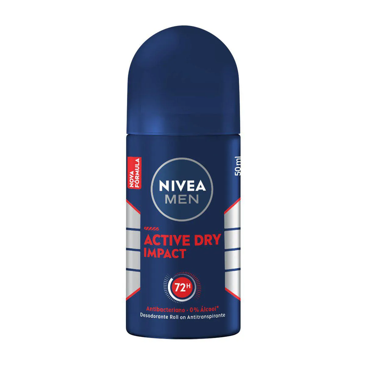 Desodorante Antitranspirante Roll-On Nivea Men Active Dry Impact 72h Sem Álcool 50ml