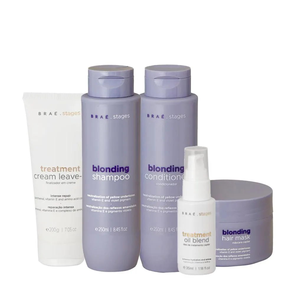 KIT BRAé STAGES BLONDING BLEND HAIR CARE TOTAL (5 PRODUTOS)