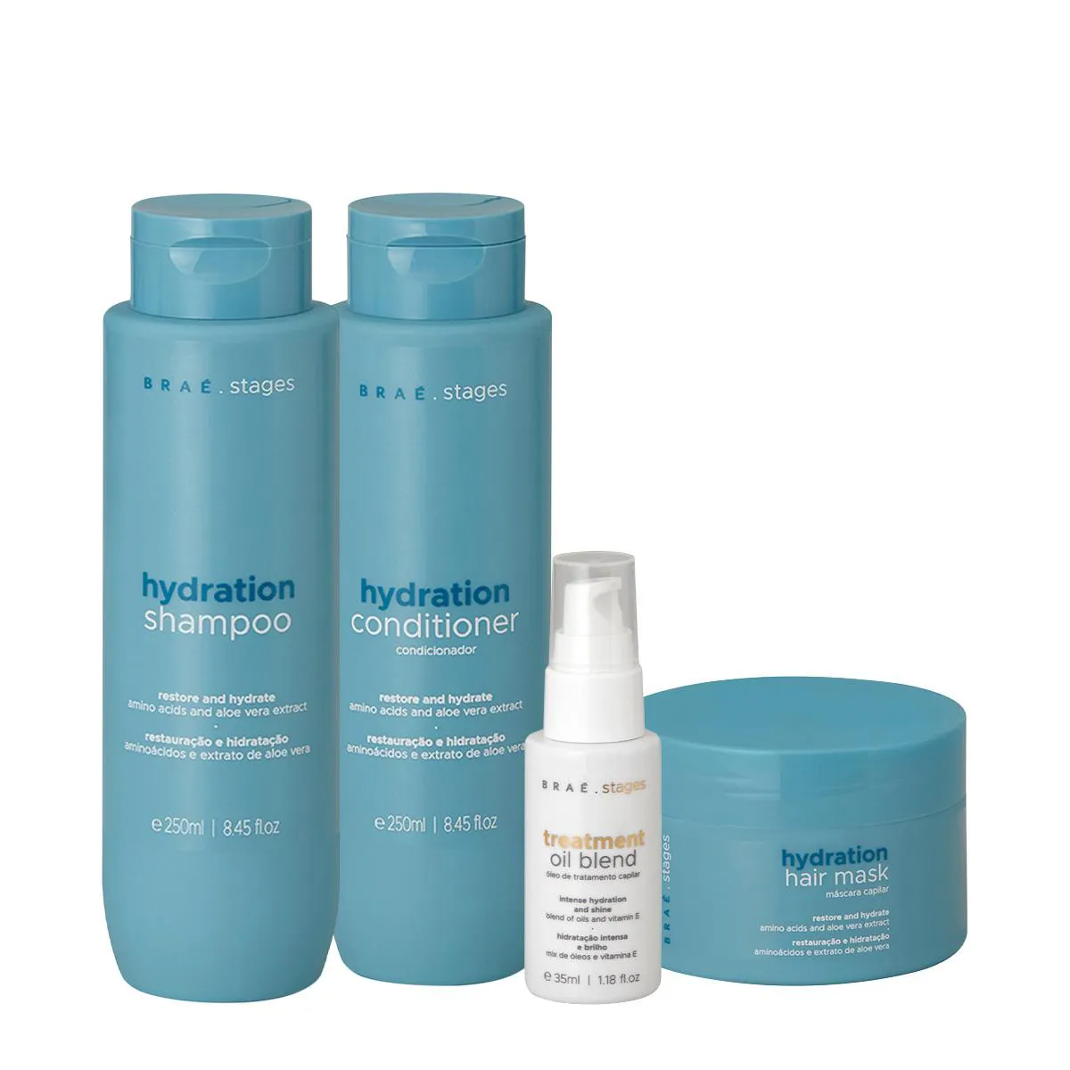 KIT BRAé STAGES HYDRATION HOME CARE OIL (4 PRODUTOS)