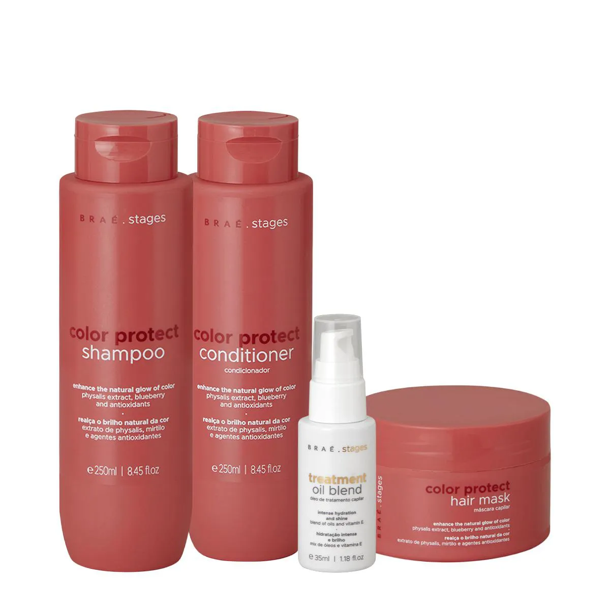 KIT BRAé STAGES COLOR PROTECT HOME CARE OIL (4 PRODUTOS)