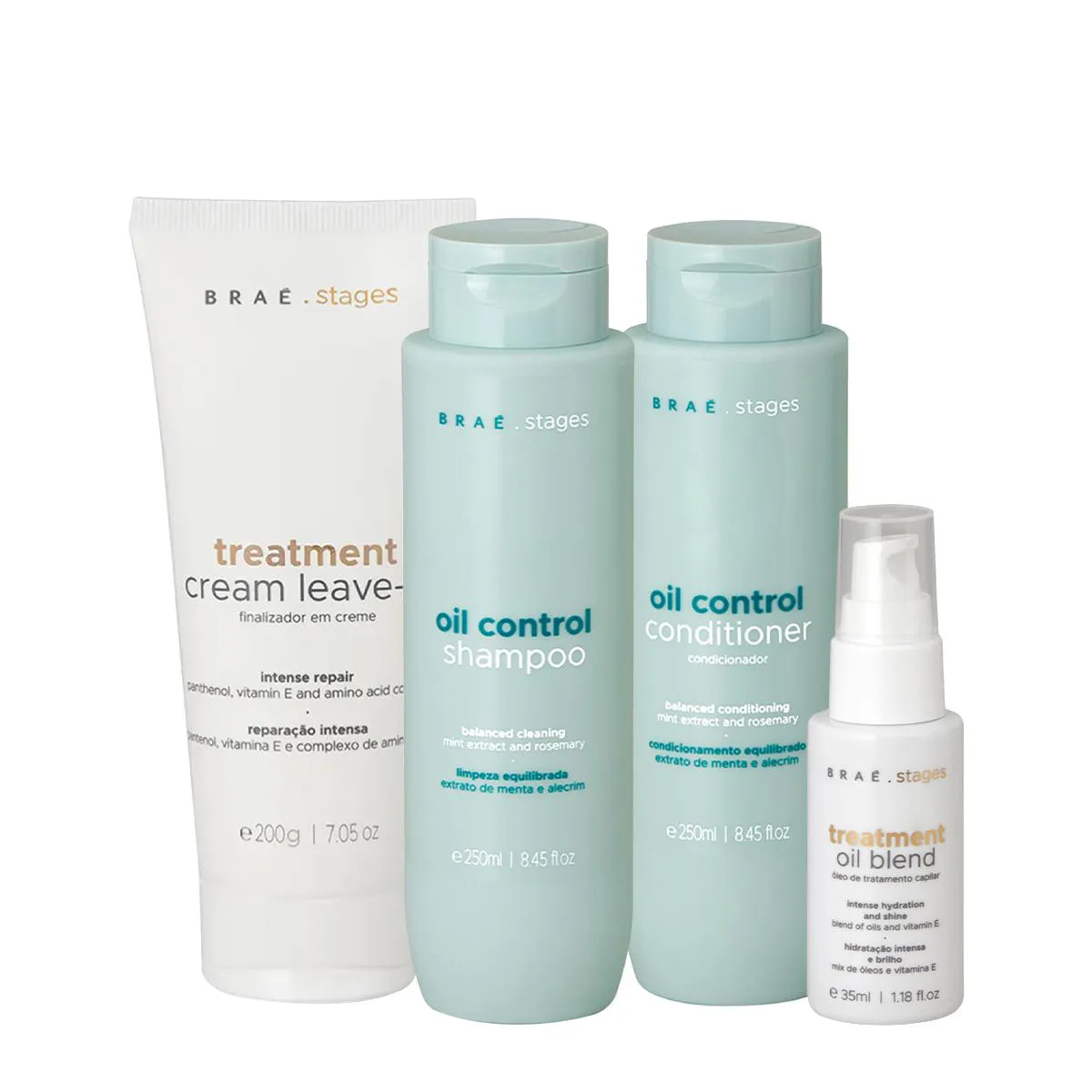 KIT BRAé STAGES OIL CONTROL DUO LEAVE-IN OIL (4 PRODUTOS)