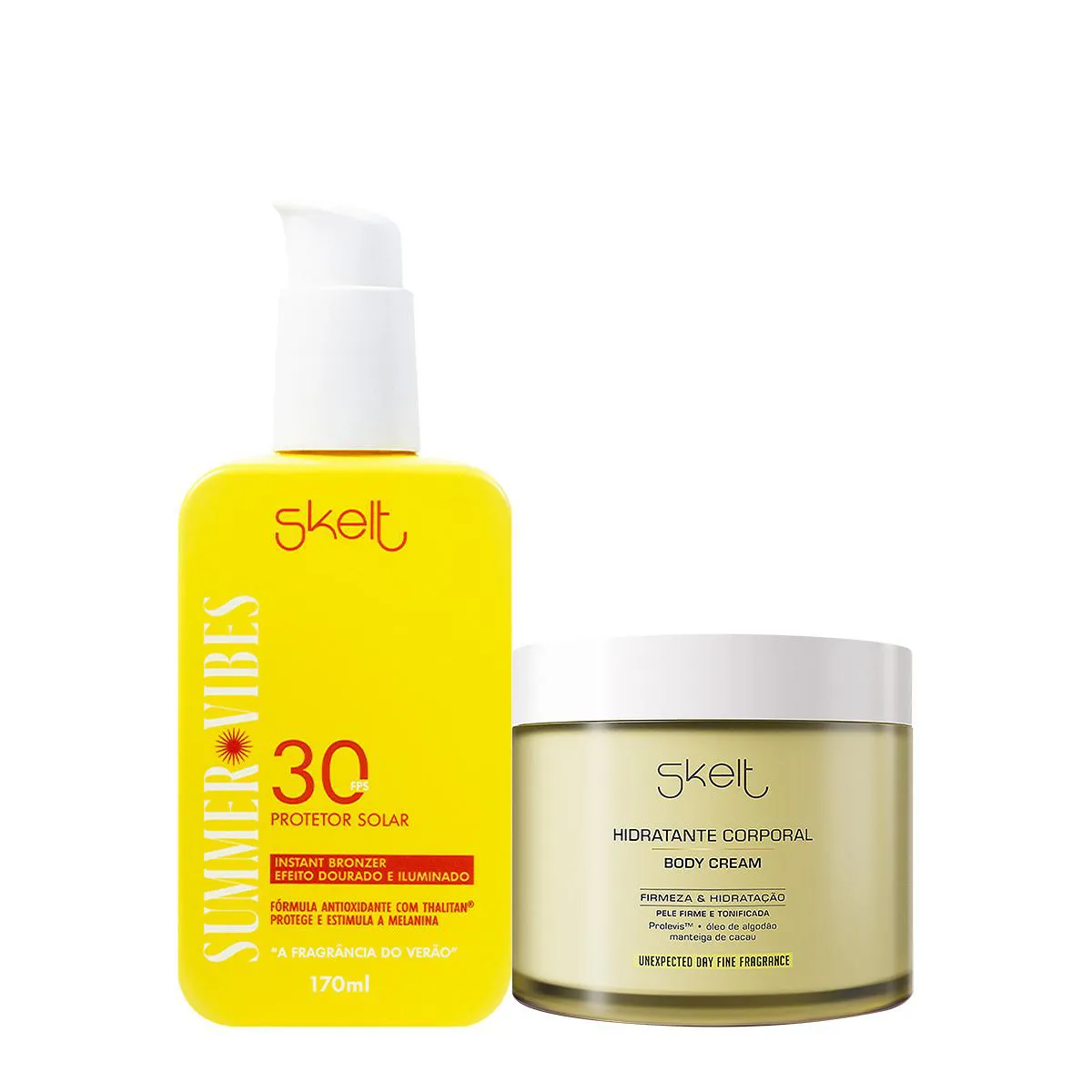 KIT SKELT SUMMER VIBES FPS30 UNEXPECTED DAY PROTETOR SOLAR HIDRATANTE (2 PRODUTOS)