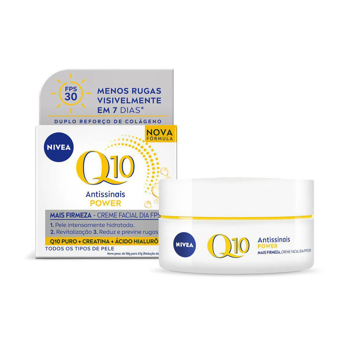 Creme Facial Antissinais FPS 30 Nivea Q10 Power Dia 50g