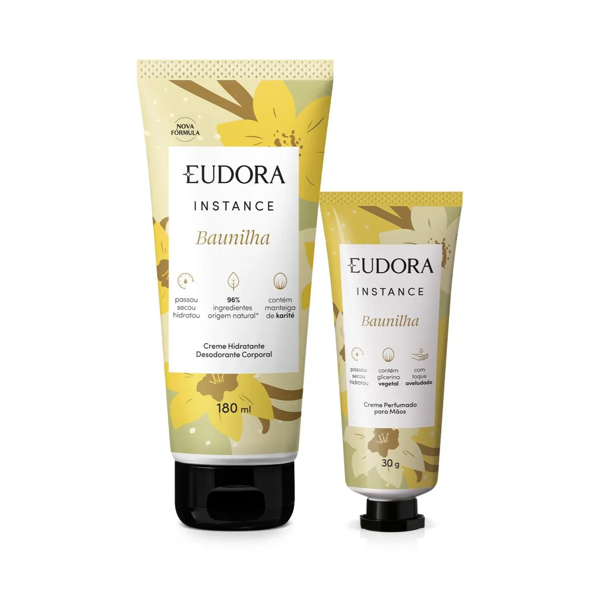 COMBO INSTANCE BAUNILHA: CREME PARA MãOS 30G + CREME HIDRATANTE DESODORANTE CORPORAL