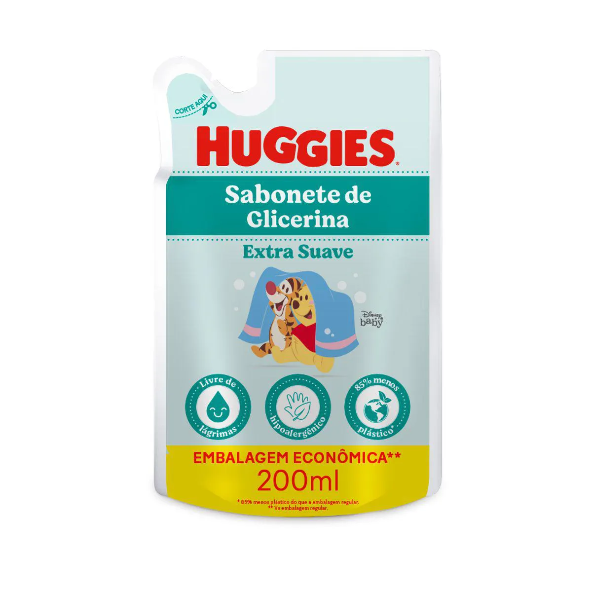 Refil Sabonete Líquido Infantil Huggies Extra Suave Da Cabeça aos Pés 200ml