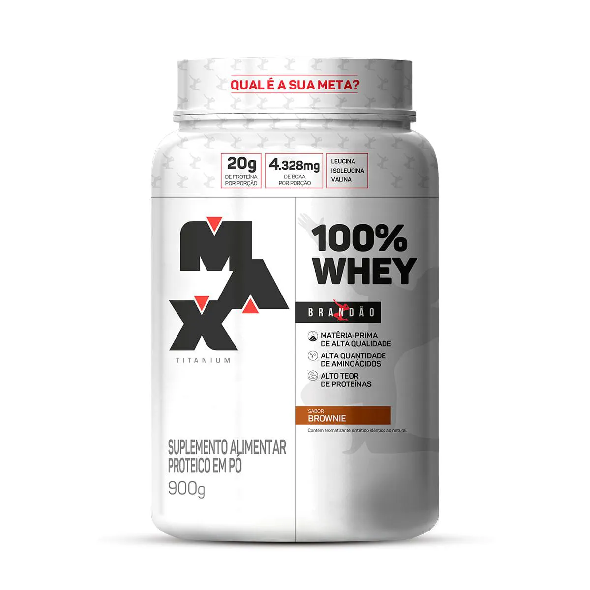 100% WHEY PROTEIN POTE 900G - GROW THISOLDIE - MAX TITANIUM RAFAEL BRANDãO - SABOR BROWNIE 900 G