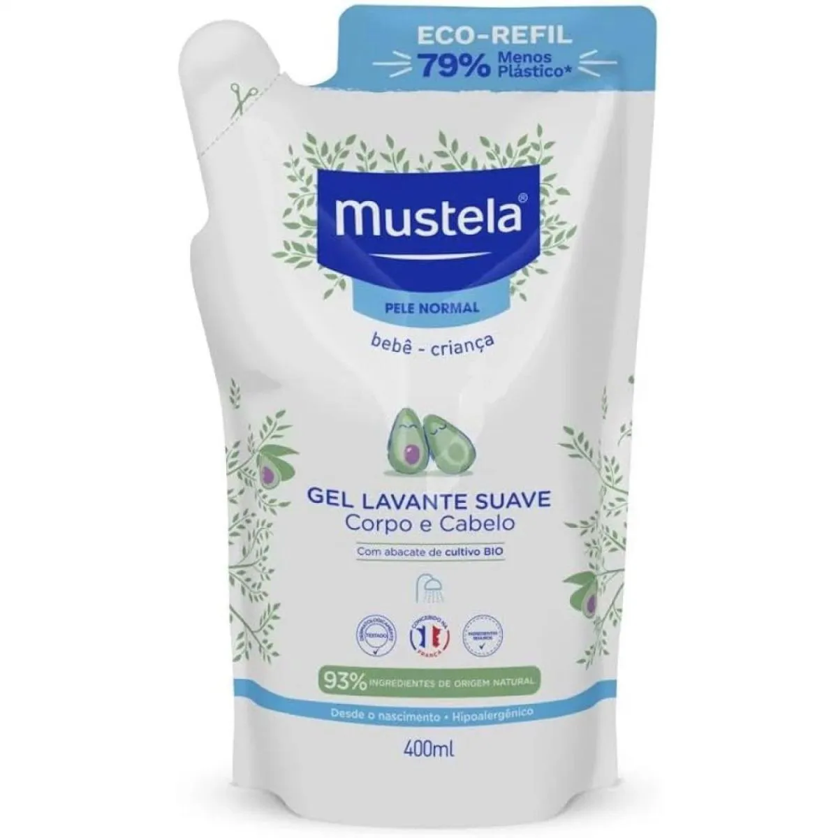 GEL LAVANTE SUAVE MUSTELA CORPO E CABELO REFIL 400ML