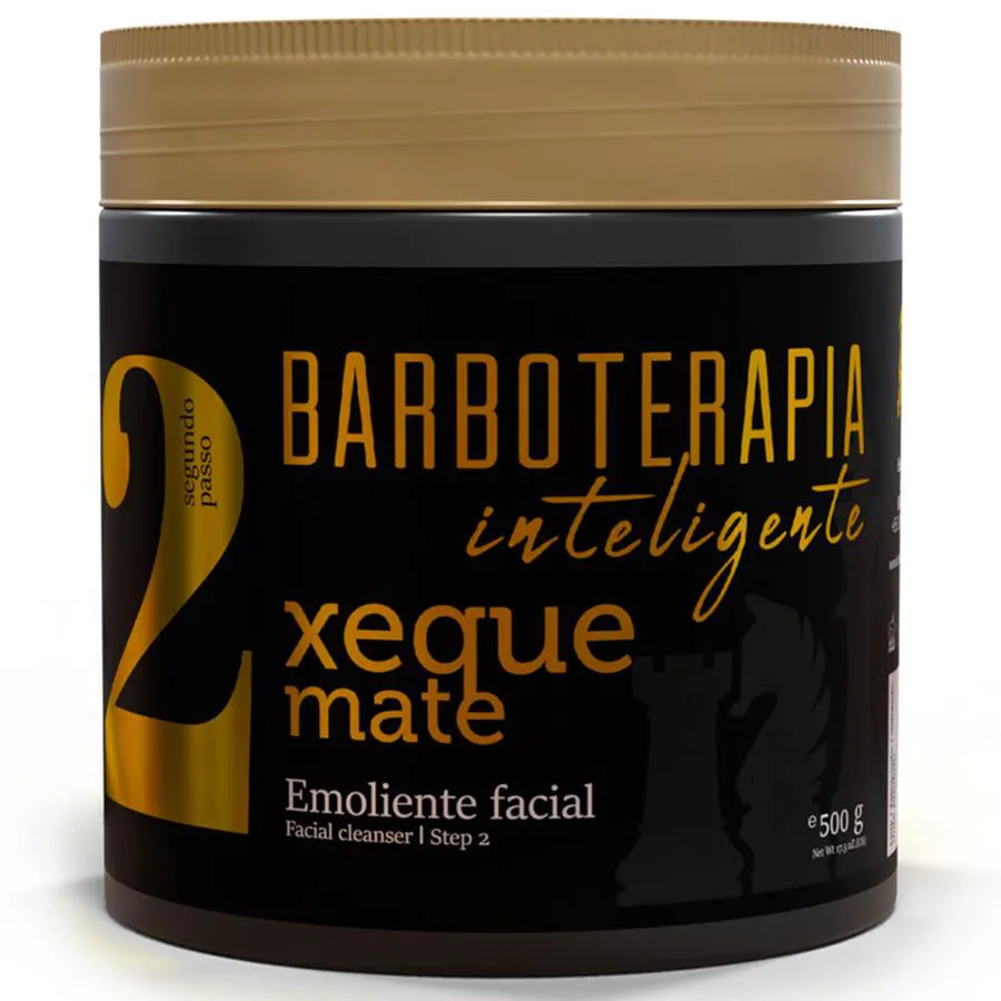 EMOLIENTE FACIAL XEQUE MATE 500G BARBEARIA BARBOTERAPIA INTELIGENTE BARBA FORTE