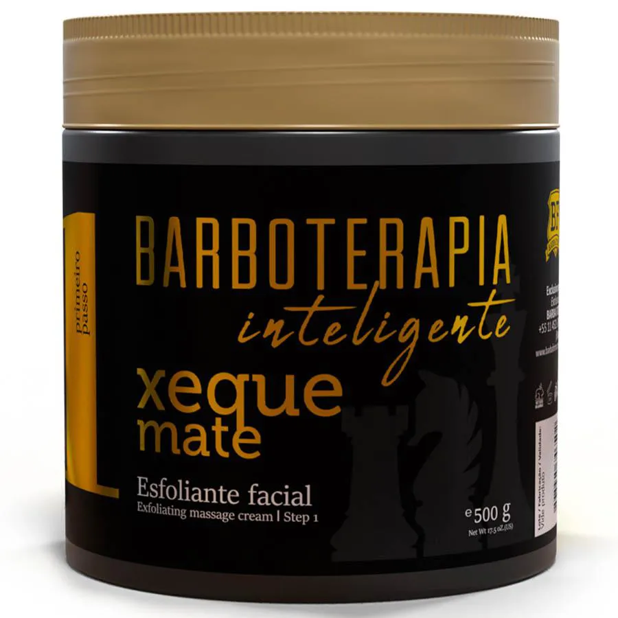 ESFOLIANTE FACIAL XEQUE MATE 500G BARBEARIA BARBOTERAPIA INTELIGENTE BARBA FORTE