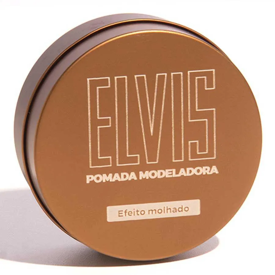 POMADA EFEITO MOLHADO ELVIS PRESLEY CERA FIXAçãO EXTRA FORTE 80G VIKING