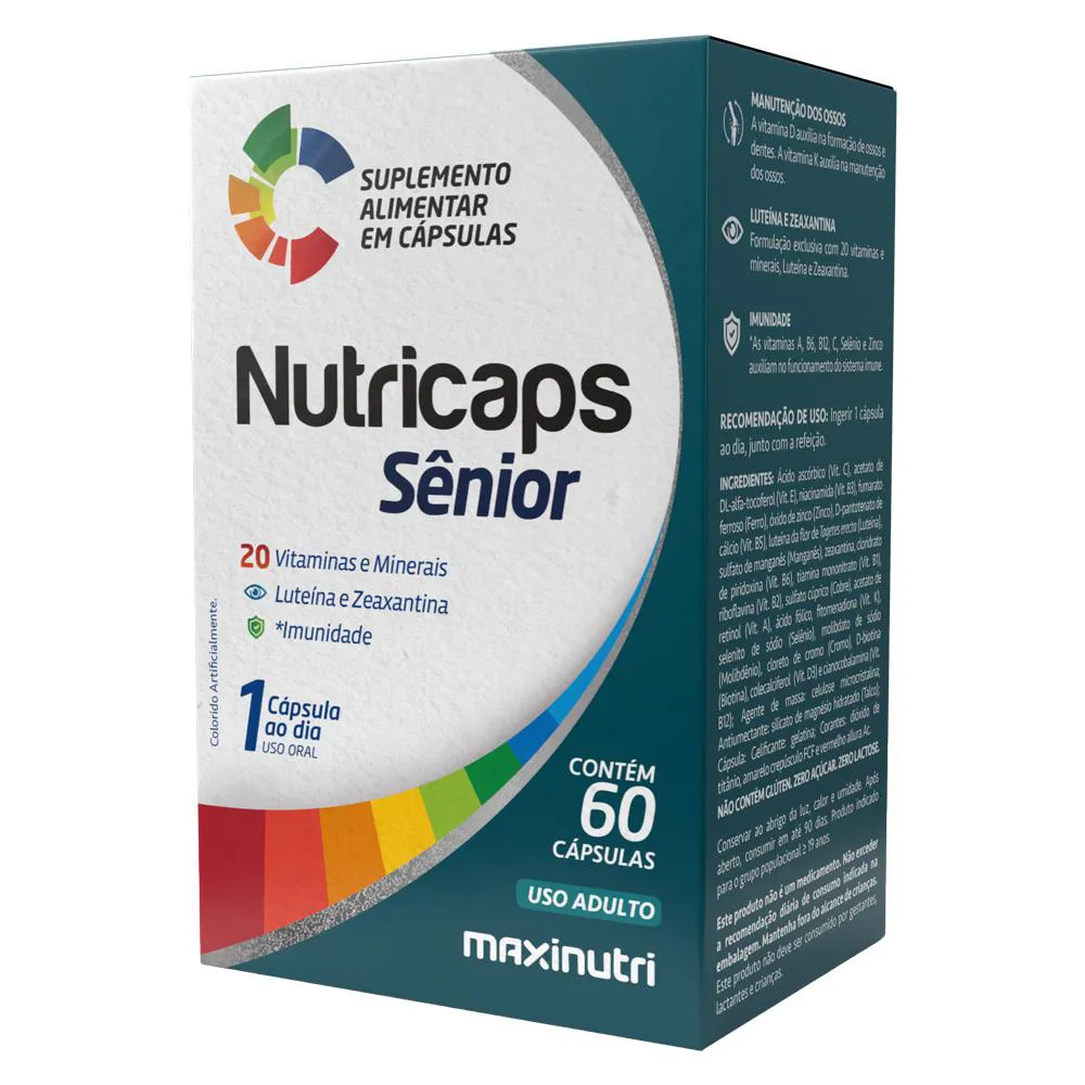 NUTRICAPS SENIOR POLIVITAMíNICO 60 CAPSULAS MAXINUTRI