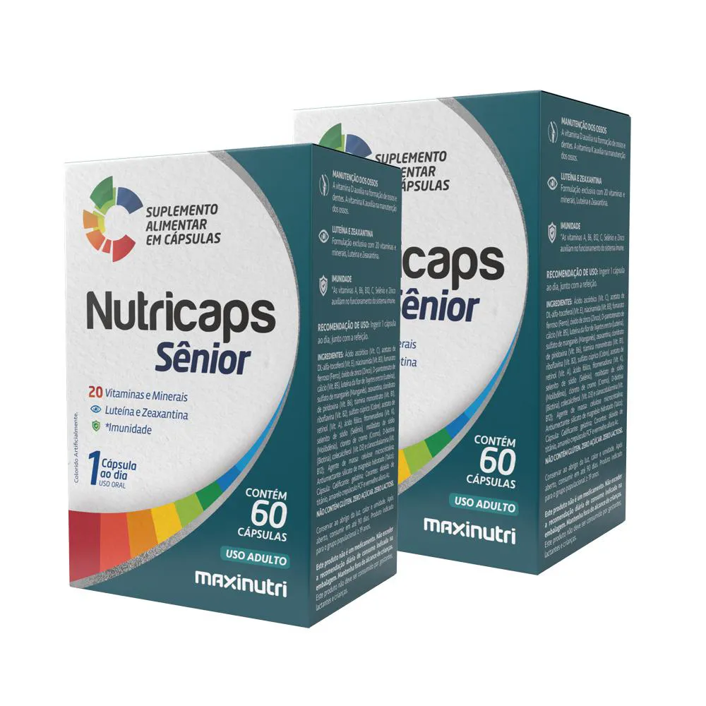 KIT 2 NUTRICAPS SENIOR POLIVITAMINICO 60 CAPSULAS MAXINUTRI