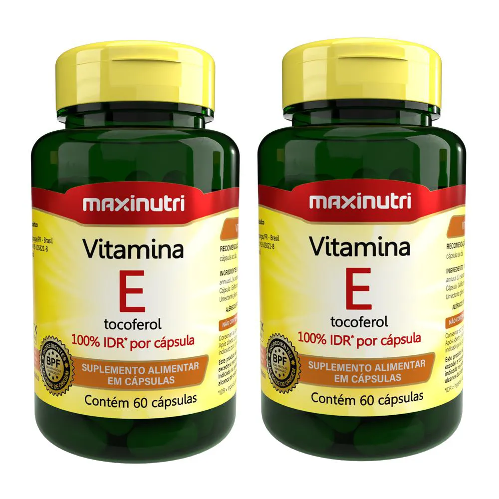 KIT 2 VITAMINA E 100% IDR 60 CAPSULAS MAXINUTRI
