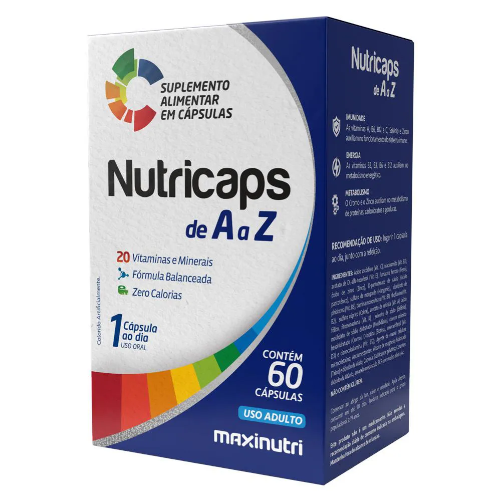 NUTRICAPS A A Z POLIVITAMINICO 100% IDR  60 CAPS MAXINUTRI