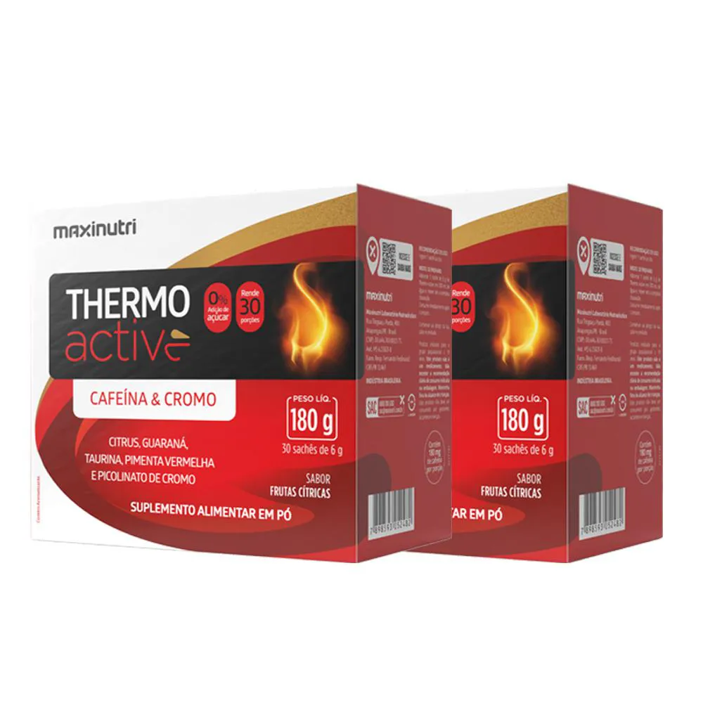 KIT 2 TERMOGêNICO THERMOACTIVE SACHê FRUTAS CíTRICAS MAXINUTRI