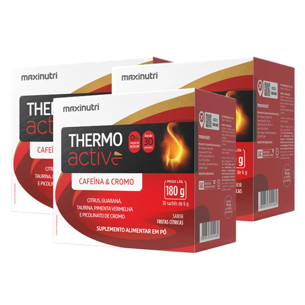 KIT 3 TERMOGêNICO THERMOACTIVE SACHE FRUTAS CITRICAS MAXINUTRI